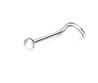 Small Pin Shaped Silver Curved Nose Stud NSKB-70s